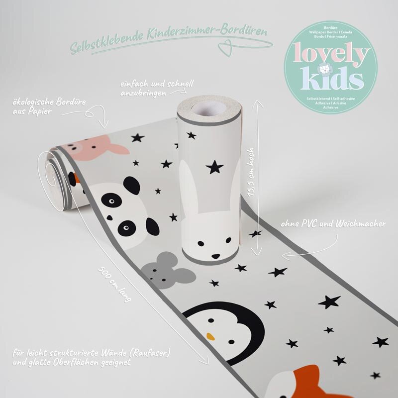 Bordüre Grau, Silber, Schwarz, Anthrazit, Weiß AS-Creation Papier (403732)