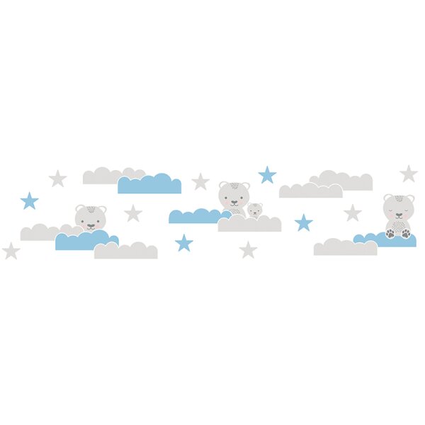 Bordüre Blau, Grau, Silber, Pastellfarben, Weiß AS-Creation Papier (403723)