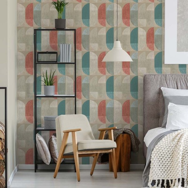 Tapete Beige, Creme, Blau, Grün, Orange, Terrakotta Private Walls Vliestapete (375311)