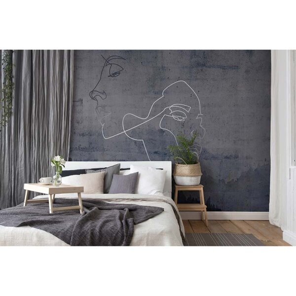 Digitaldruck-Tapete Silver Outline Architects Paper (DD118065)