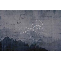 Digitaldruck-Tapete Silver Outline Architects Paper...