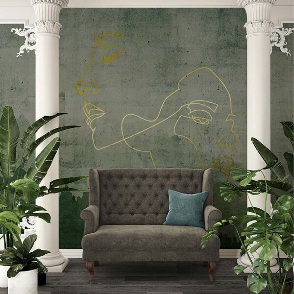 Digitaldruck-Tapete Golden Outline 4 Architects Paper (DD118060)