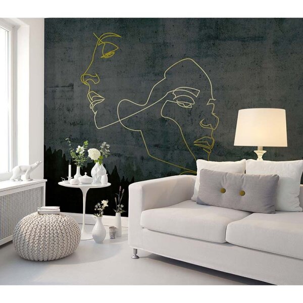 Digitaldruck-Tapete Golden Outline 3 Architects Paper (DD118055)