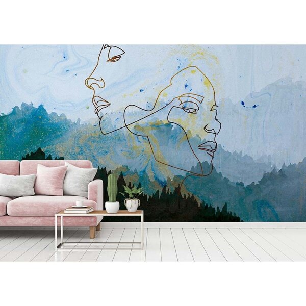 Digitaldruck-Tapete Golden Outline 2 Architects Paper (DD118035)