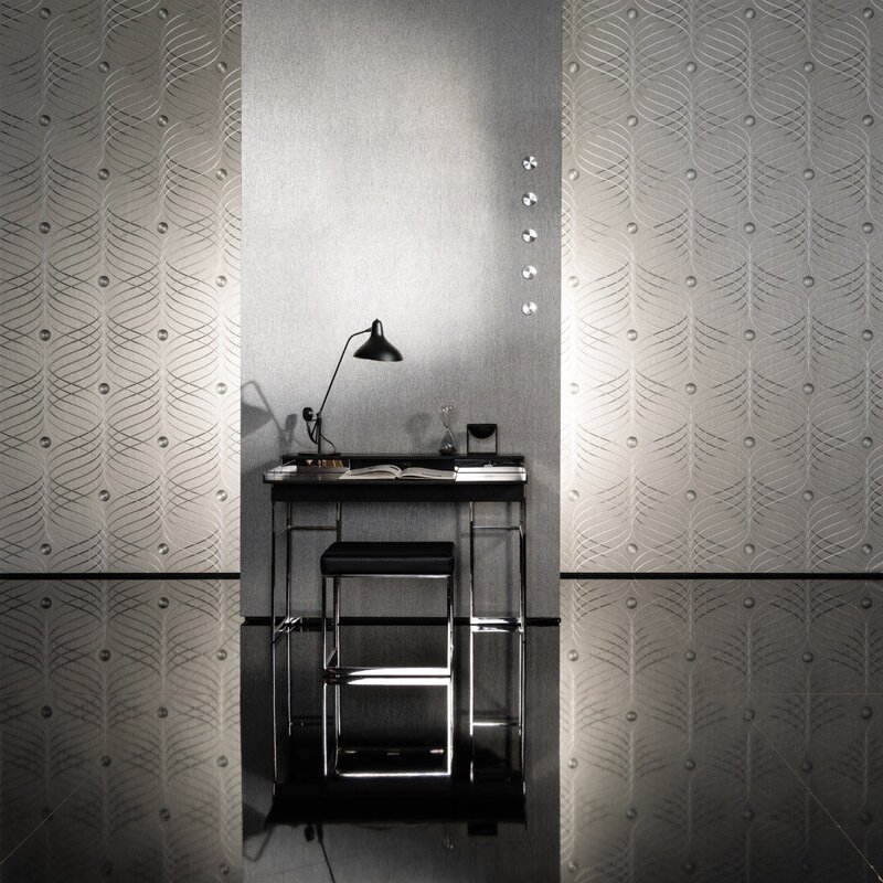 Tapete Grau, Silber Luigi Colani Vliestapete (56341)