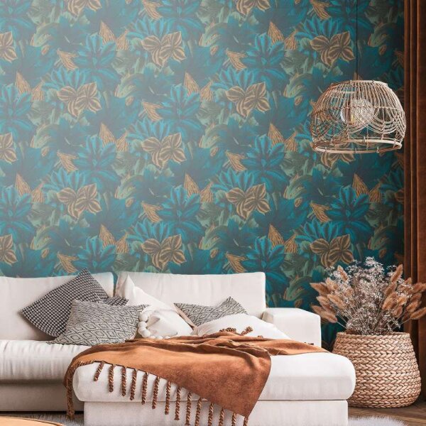 Tapete Blau, Grün livingwalls Vliestapete (392221)