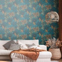 Tapete Blau, Gr&uuml;n livingwalls Vliestapete (392221)