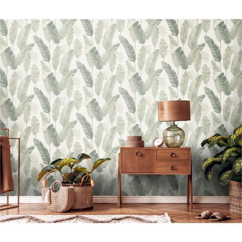 Tapete Grün, Weiß livingwalls Vliestapete (392184)