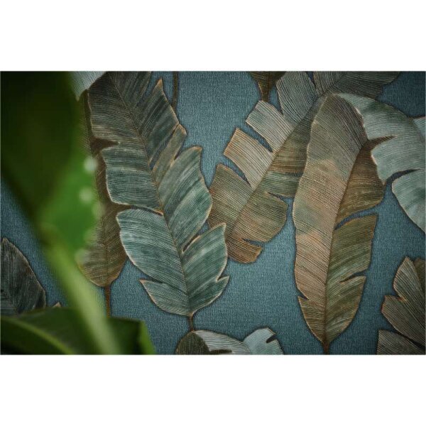 Tapete Braun, Grün, Petrol livingwalls Vliestapete (392183)