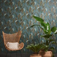 Tapete Braun, Gr&uuml;n, Petrol livingwalls Vliestapete...