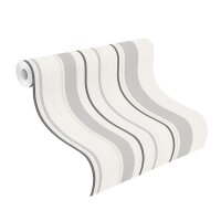 Tapete Beige, Creme, Grau, Silber, Wei&szlig; Rasch...