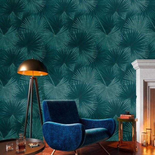 Digitaldruck-Tapete Blau, Grün, Petrol livingwalls (391841)