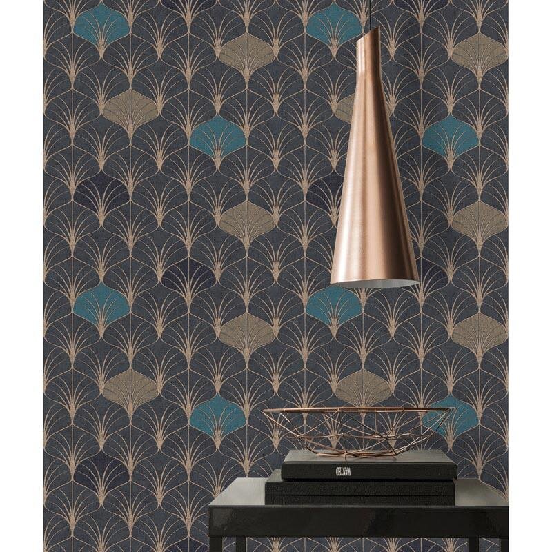 Tapete Blau, Schwarz, Anthrazit AS-Creation Vliestapete (374833)