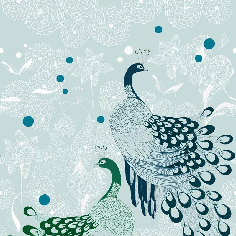 Digitaldruck-Tapete Blau, Pastellfarben Studio Onszelf (539158)