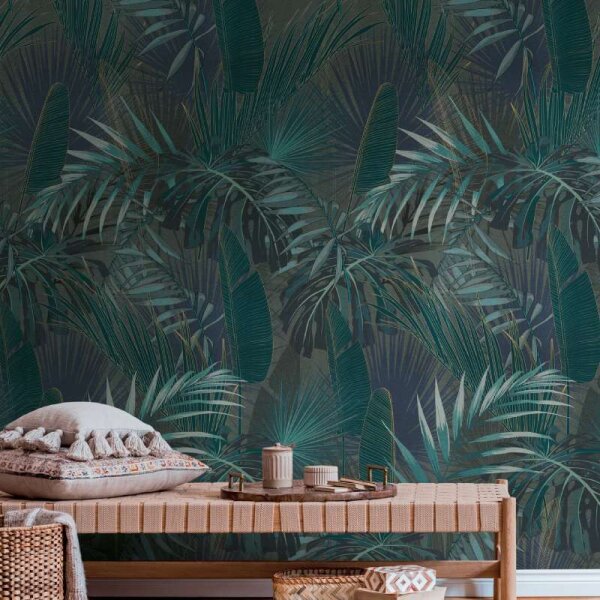 Digitaldruck-Tapete Blau, Grün, Petrol livingwalls (391803)