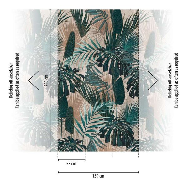 Digitaldruck-Tapete Beige, Braun, Grün, Petrol livingwalls (391801)