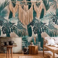 Digitaldruck-Tapete Beige, Braun, Gr&uuml;n, Petrol...