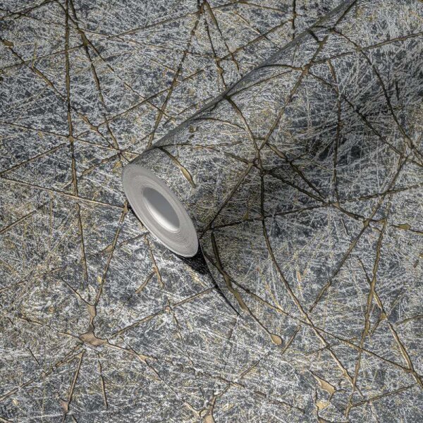 Tapete Grau, Silber, Gold, Kupfer, Schwarz, Anthrazit livingwalls Vliestapete (391774)