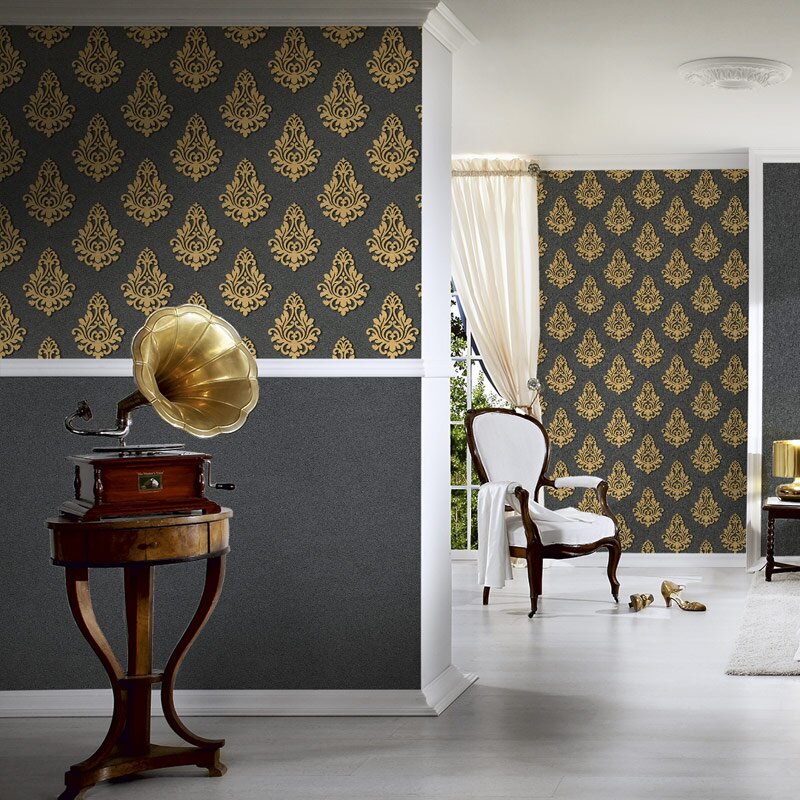 Tapete Schwarz, Anthrazit, Gold, Kupfer Architects Paper Vliestapete (959815)