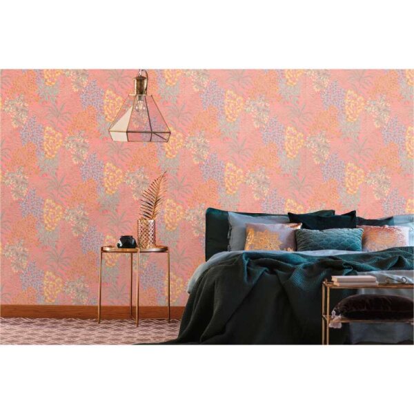 Tapete Blau, Gelb, Rosa livingwalls Vliestapete (391284)