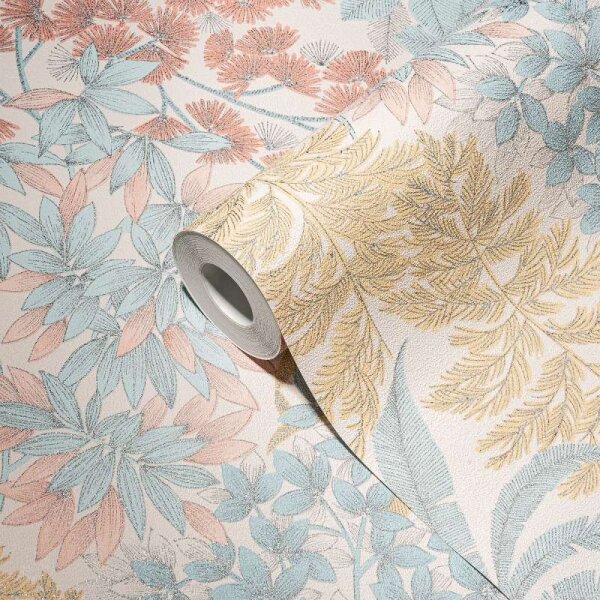 Tapete Blau, Gelb, Rosa livingwalls Vliestapete (391281)