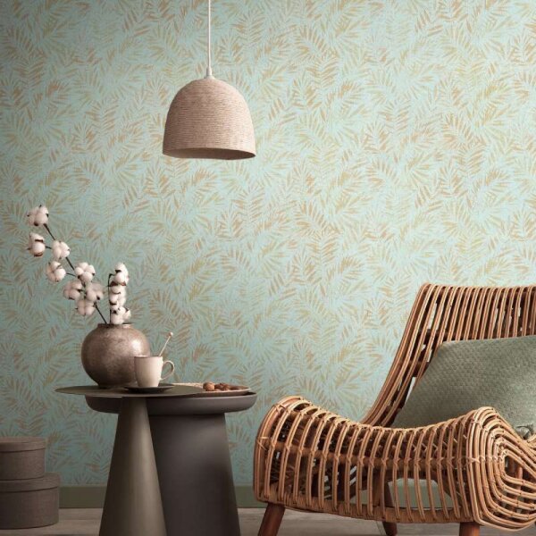 Tapete Gold, Türkis livingwalls Vliestapete (391204)