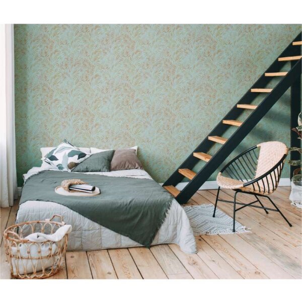 Tapete Gold, Türkis livingwalls Vliestapete (391204)