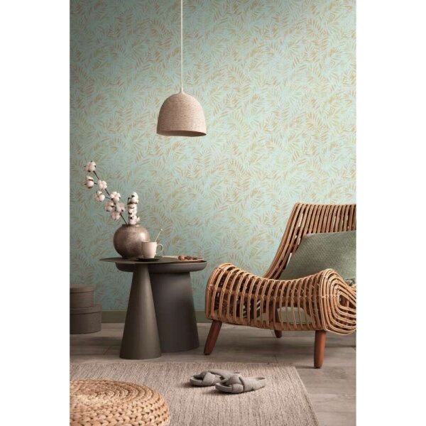 Tapete Gold, Türkis livingwalls Vliestapete (391204)