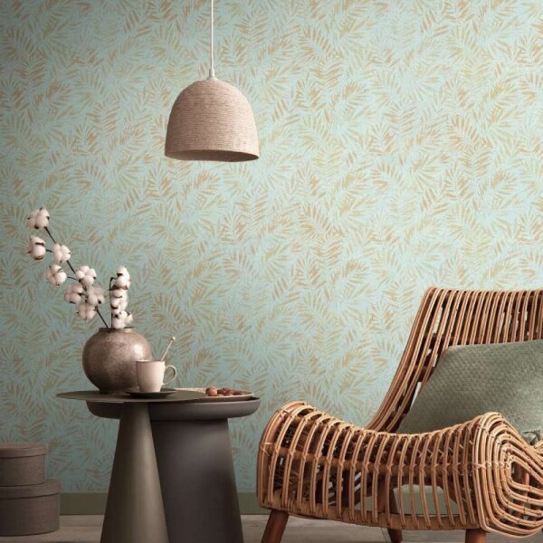 Tapete Gold, Türkis livingwalls Vliestapete (391204)