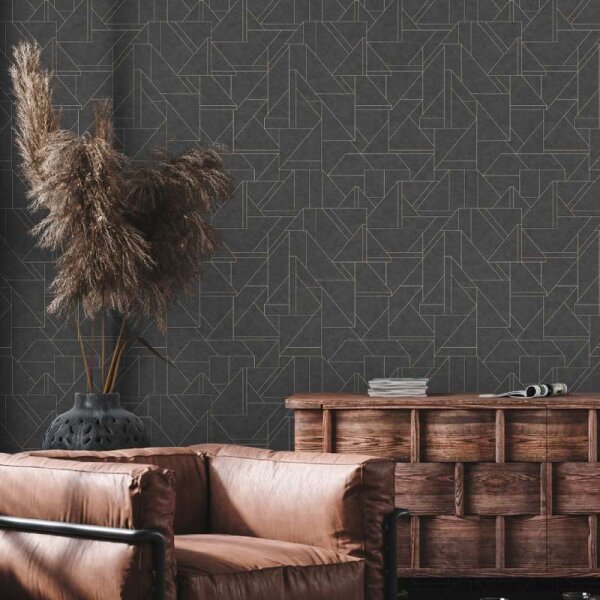 Tapete Gold, Schwarz livingwalls Vliestapete (391184)