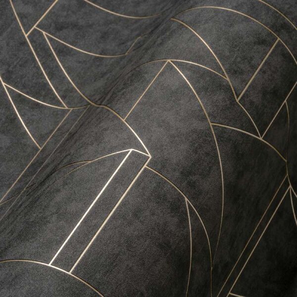 Tapete Gold, Schwarz livingwalls Vliestapete (391184)