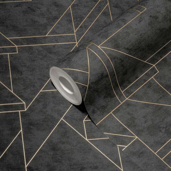 Tapete Gold, Schwarz livingwalls Vliestapete (391184)