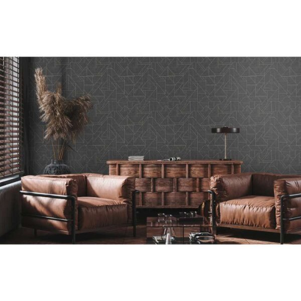 Tapete Gold, Schwarz livingwalls Vliestapete (391184)