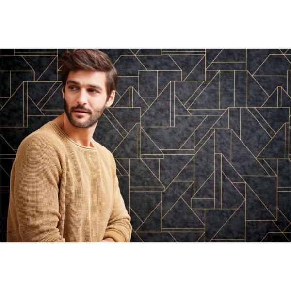 Tapete Gold, Schwarz livingwalls Vliestapete (391184)