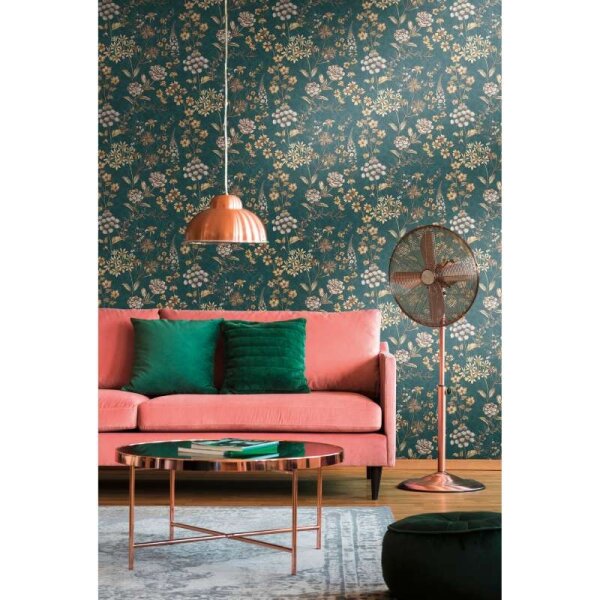 Tapete Braun, Grün, Petrol livingwalls Vliestapete (391174)