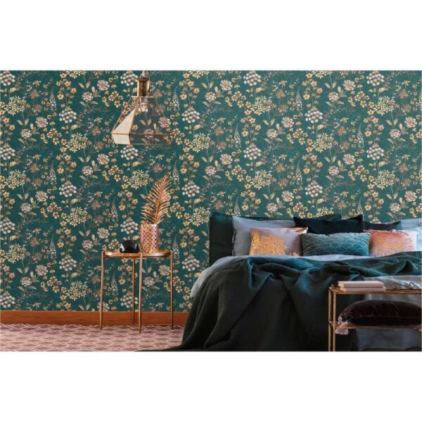 Tapete Braun, Grün, Petrol livingwalls Vliestapete (391174)