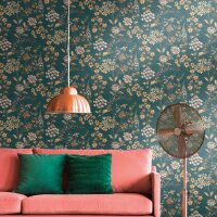 Tapete Braun, Gr&uuml;n, Petrol livingwalls Vliestapete...