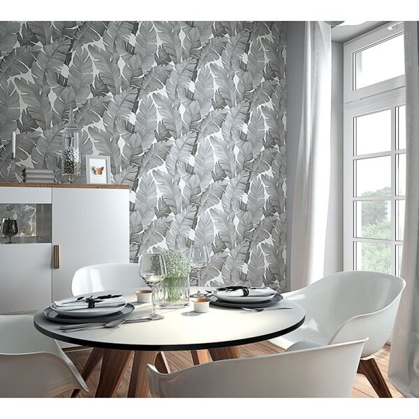 Tapete Grau, Silber, Weiß Marburg Vliestapete (31624)