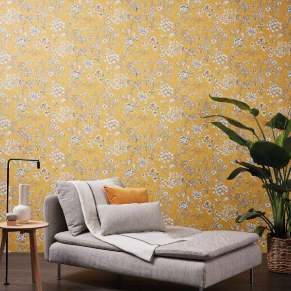 Tapete Gelb, Grau livingwalls Vliestapete (391172)