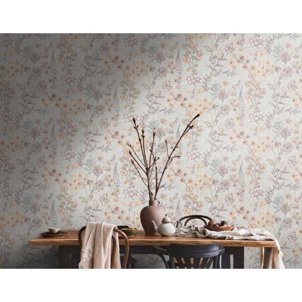 Tapete Braun, Grau, Orange livingwalls Vliestapete (391171)