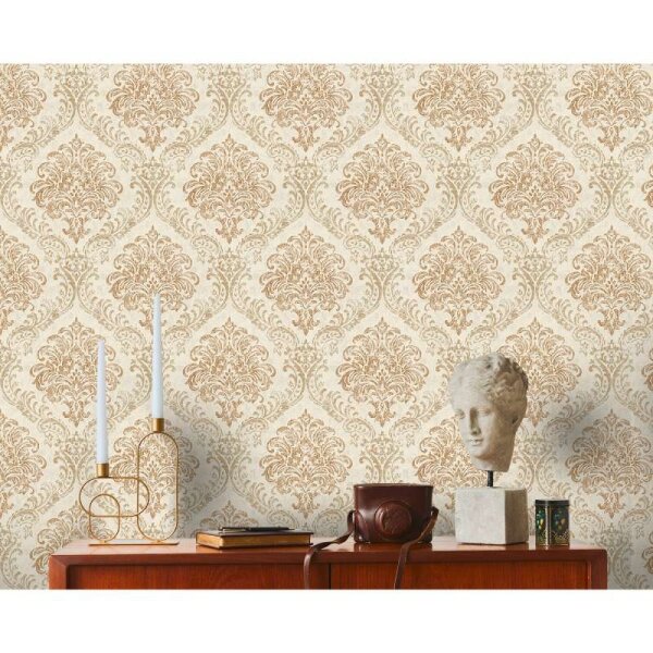 Tapete Gold, Kupfer, Weiß livingwalls Vliestapete (391125)