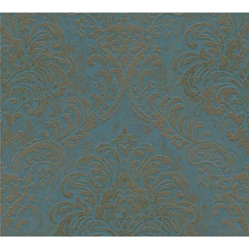 Tapete Blau, Grün, Gold, Kupfer, Petrol livingwalls Vliestapete (391124)