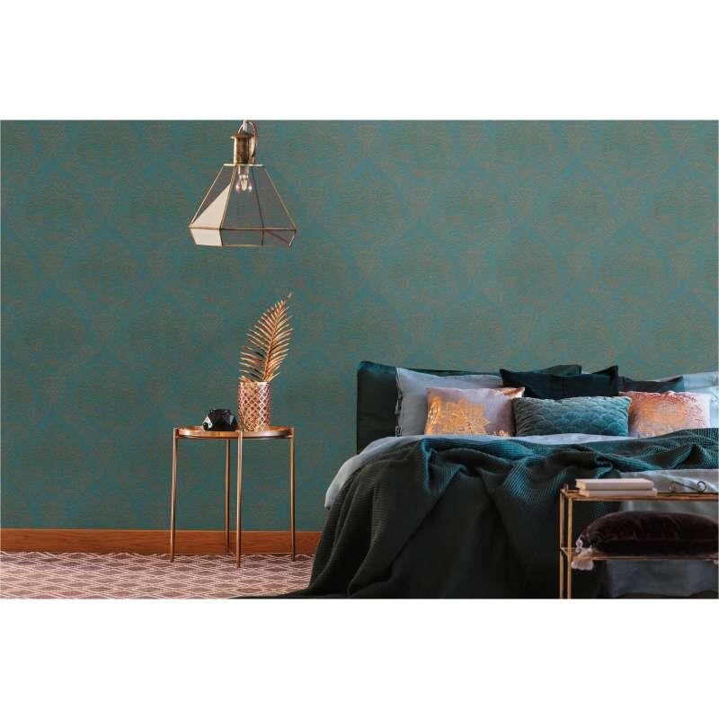 Tapete Blau, Grün, Gold, Kupfer, Petrol livingwalls Vliestapete (391124)