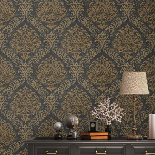 Tapete Gold, Schwarz livingwalls Vliestapete (391123)