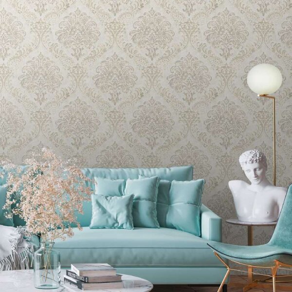 Tapete Grau, Silber, Weiß livingwalls Vliestapete (391122)