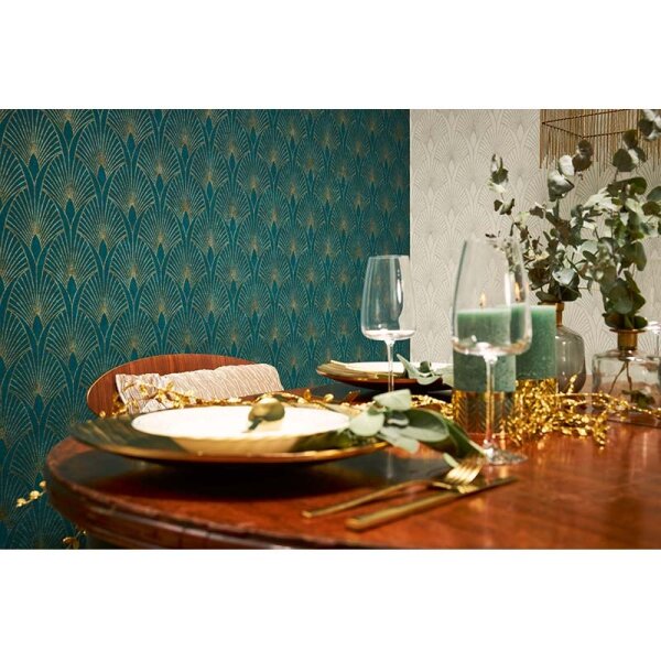 Tapete Blau, Grün, Petrol livingwalls Vliestapete (374275)