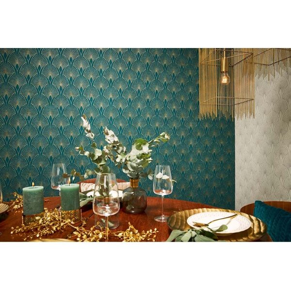 Tapete Blau, Grün, Petrol livingwalls Vliestapete (374275)