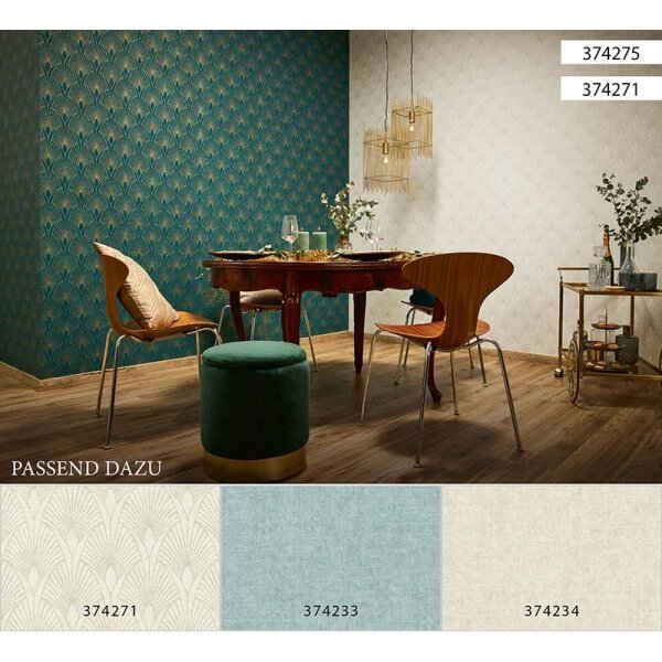 Tapete Blau, Grün, Petrol livingwalls Vliestapete (374275)