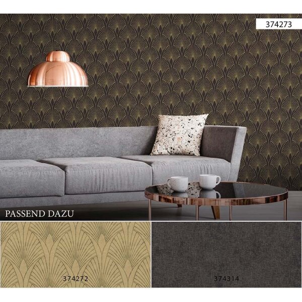 Tapete Schwarz, Anthrazit livingwalls Vliestapete (374273)