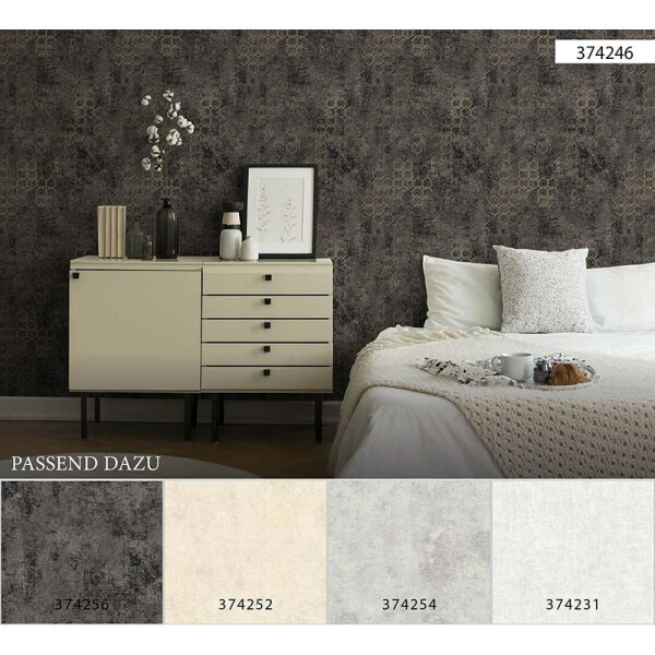 Tapete Schwarz, Anthrazit livingwalls Vliestapete (374256)